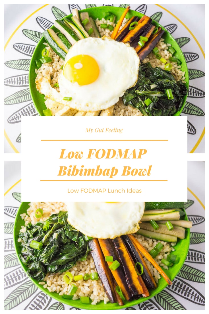 Low fodmap bibimbap bowl lunch recipe idea