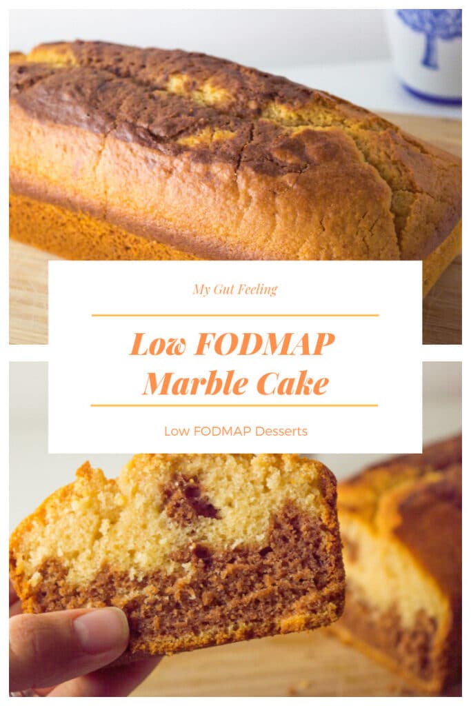 This low fodmap marble cake recipe is moist, fluffy and easy to make!