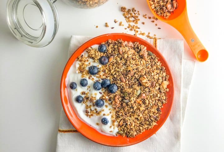 low fodmap granola on a plate